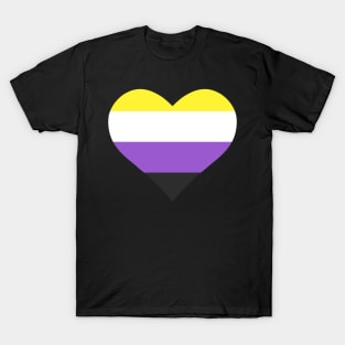 Non-Binary Flag Heart T-Shirt